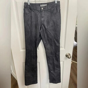 Womens size 2 Chicos Platinum Denim jeans snake skin print  Pants Size 00 gray